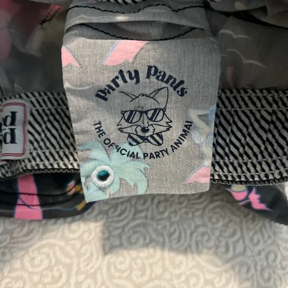 Party Pants Men’s Swim Trunks Novelty Print Board Shorts Beach Tropical Y2K - Picture 2 of 11